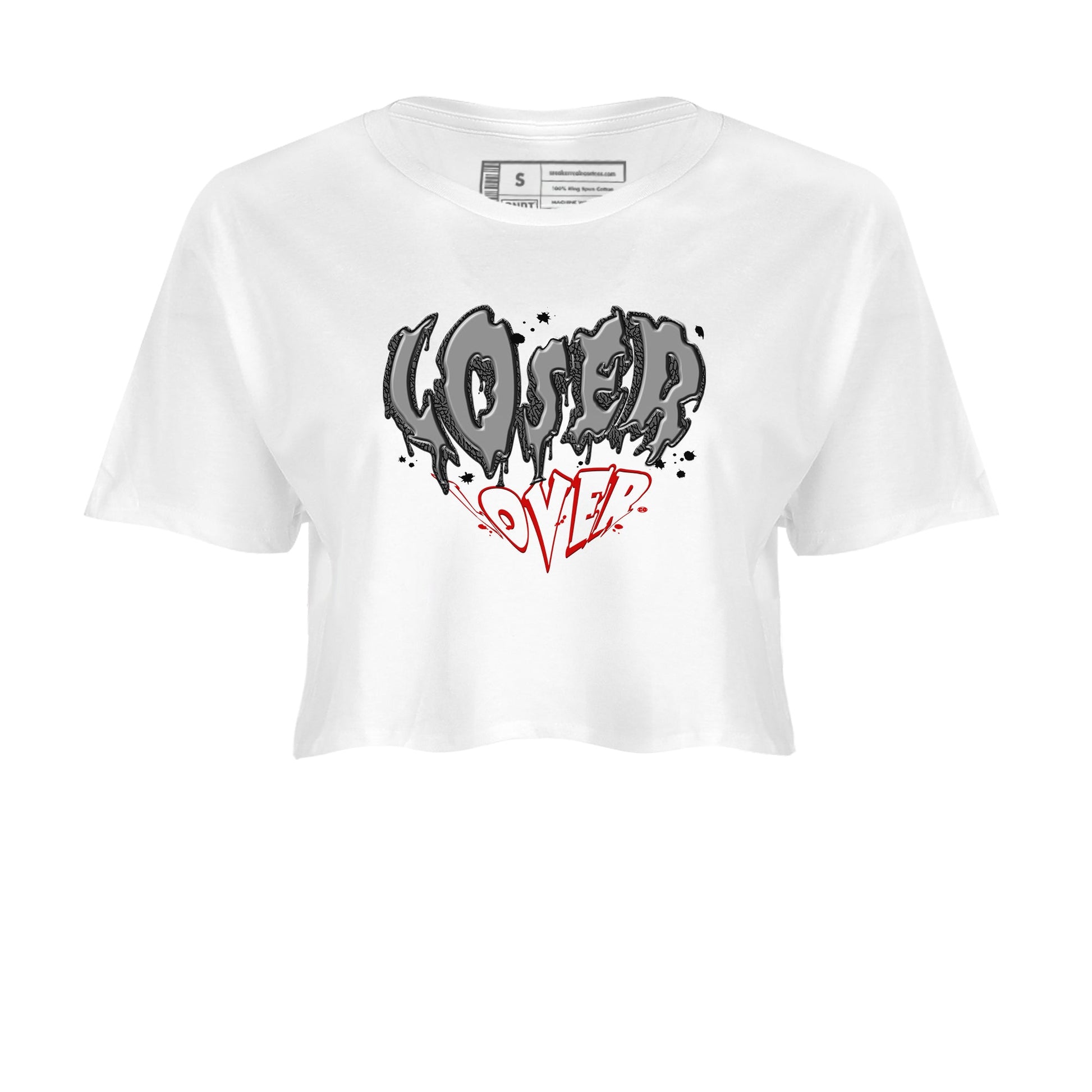 3s Cement Grey shirts to match jordans Melting Loser Lover sneaker match tees Air Jordan 3 Cement Grey match shoes to clothes SNRT Sneaker Tees unisex cotton White 2 crop tee
