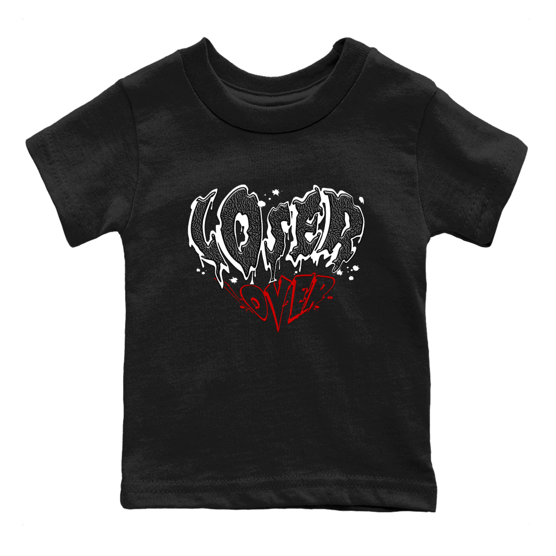 3s Cement Grey shirts to match jordans Melting Loser Lover sneaker match tees Air Jordan 3 Cement Grey match shoes to clothes SNRT Sneaker Tees Youth Baby Black 2 tee