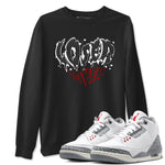 3s Cement Grey shirts to match jordans Melting Loser Lover sneaker match tees Air Jordan 3 Cement Grey match shoes to clothes SNRT Sneaker Tees unisex cotton Black 1 shirts