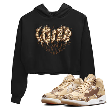 3s Desert Camo shirts to match jordans Melting Loser Lover sneaker match tees Air Jordan 3 Desert Camo SNRT Sneaker Tees streetwear brand Black 1 crop tee