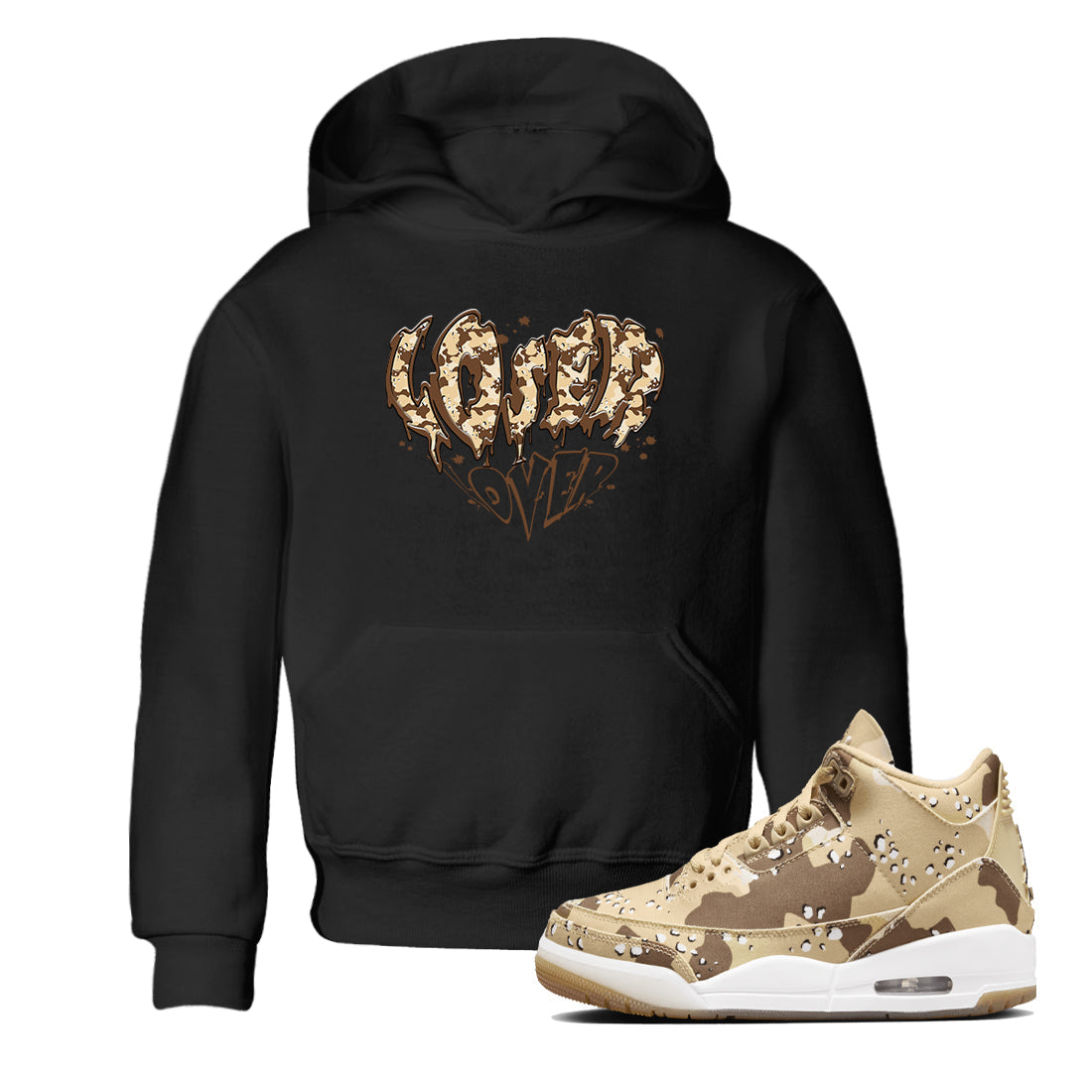 3s Desert Camo shirts to match jordans Melting Loser Lover sneaker match tees Air Jordan 3 Desert Camo SNRT Sneaker Tees streetwear brand Baby and Youth Black 1 cotton tee