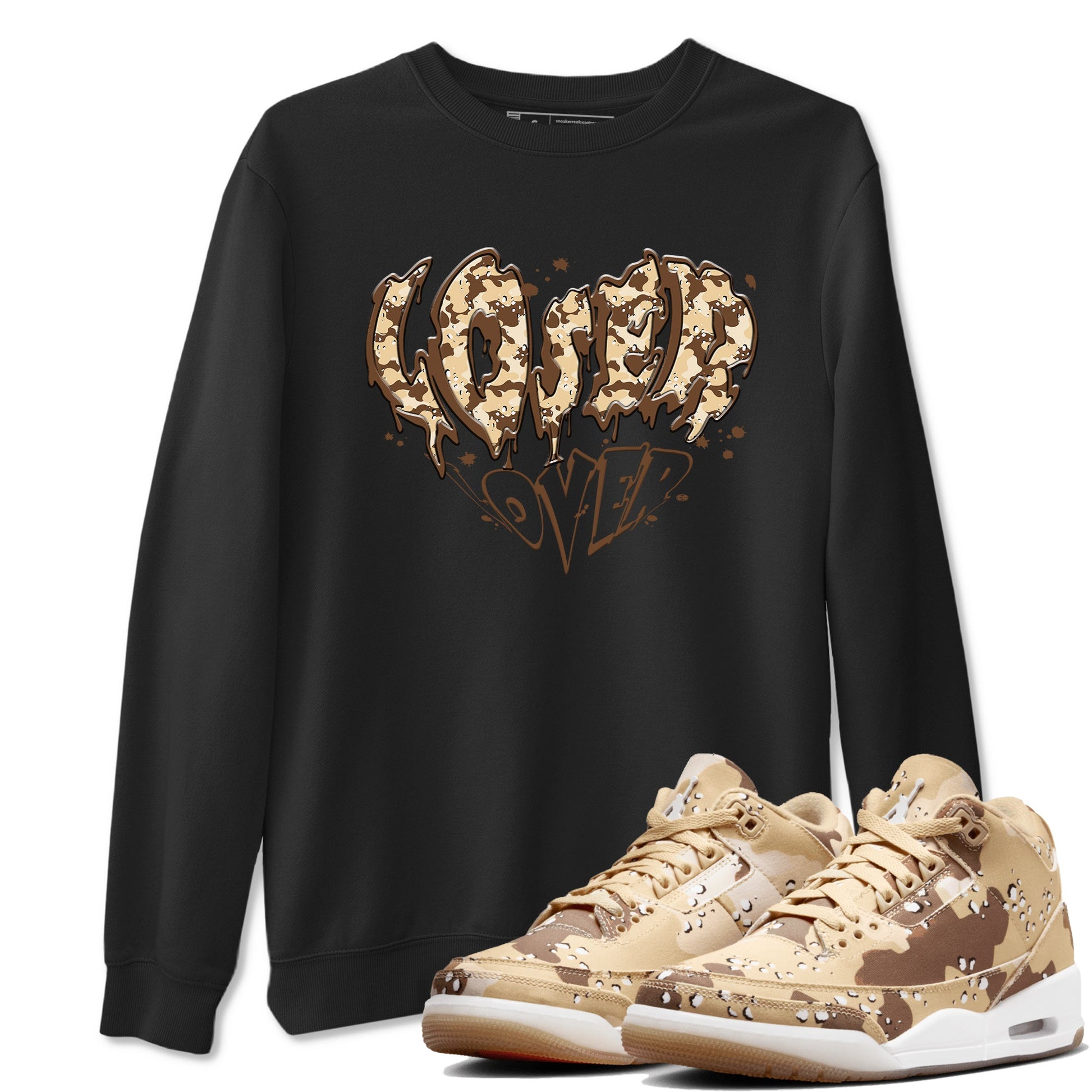 3s Desert Camo shirts to match jordans Melting Loser Lover sneaker match tees Air Jordan 3 Desert Camo SNRT Sneaker Tees streetwear brand Black 1 unisex cotton tee