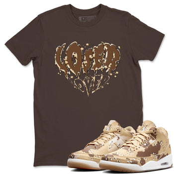 3s Desert Camo shirts to match jordans Melting Loser Lover sneaker match tees Air Jordan 3 Desert Camo SNRT Sneaker Tees streetwear brand Dark Chocolate 1 unisex cotton tee