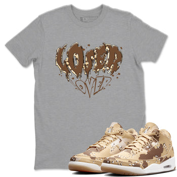 3s Desert Camo shirts to match jordans Melting Loser Lover sneaker match tees Air Jordan 3 Desert Camo SNRT Sneaker Tees streetwear brand Heather Grey 1 unisex cotton tee