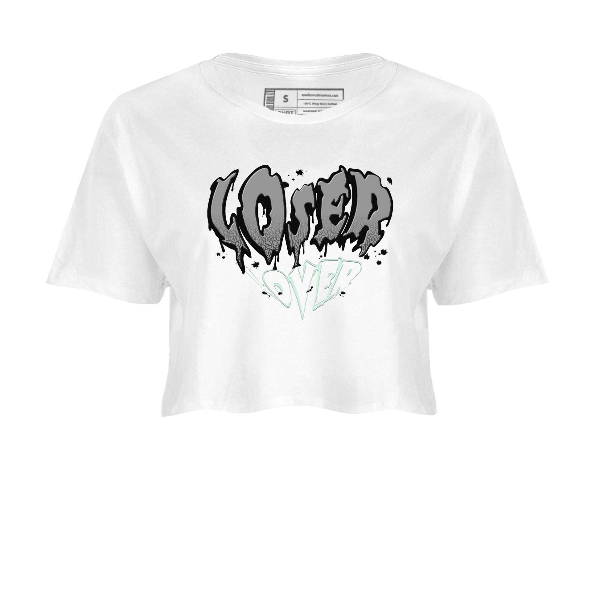 3s Green Glow shirt to match jordans Melting Loser Lover sneaker tees Air Jordan 3 Green Glow SNRT Sneaker Release Tees White 2 crop length shirt