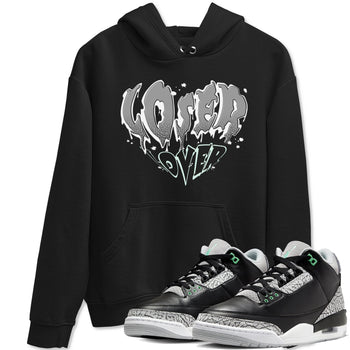 3s Green Glow shirt to match jordans Melting Loser Lover sneaker tees Air Jordan 3 Green Glow SNRT Sneaker Release Tees unisex cotton Black 1 crew neck shirt
