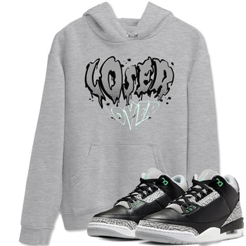 3s Green Glow shirt to match jordans Melting Loser Lover sneaker tees Air Jordan 3 Green Glow SNRT Sneaker Release Tees unisex cotton Heather Grey 1 crew neck shirt