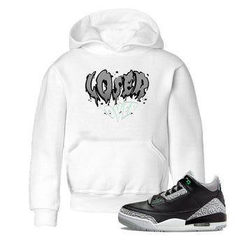 3s Green Glow shirt to match jordans Melting Loser Lover sneaker tees Air Jordan 3 Green Glow SNRT sneaker release tees baby toddler White 1 cotton Shirt