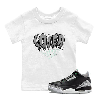 3s Green Glow shirt to match jordans Melting Loser Lover sneaker tees Air Jordan 3 Green Glow SNRT sneaker release tees baby toddler White 1 cotton Shirt