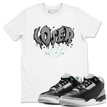 3s Green Glow shirt to match jordans Melting Loser Lover sneaker tees Air Jordan 3 Green Glow SNRT Sneaker Release Tees unisex cotton White 1 crew neck shirt