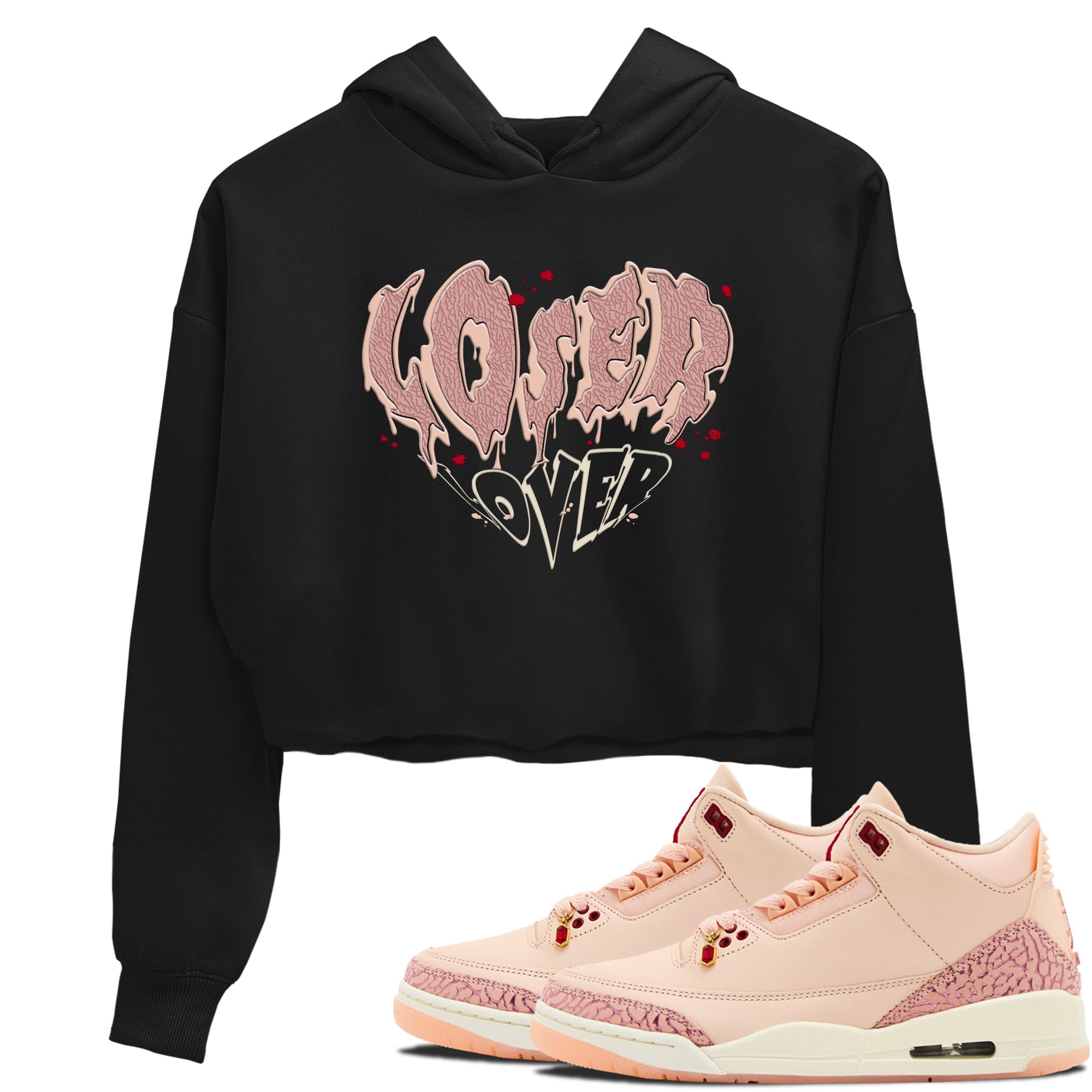 3s Valentines Day shirts to match jordans Melting Loser Lover best t shirts to wear with jordans Air Jordan 3 Valentines Day match shoes to clothes SNRT Sneaker Tees unisex cotton Black 1 crop tee