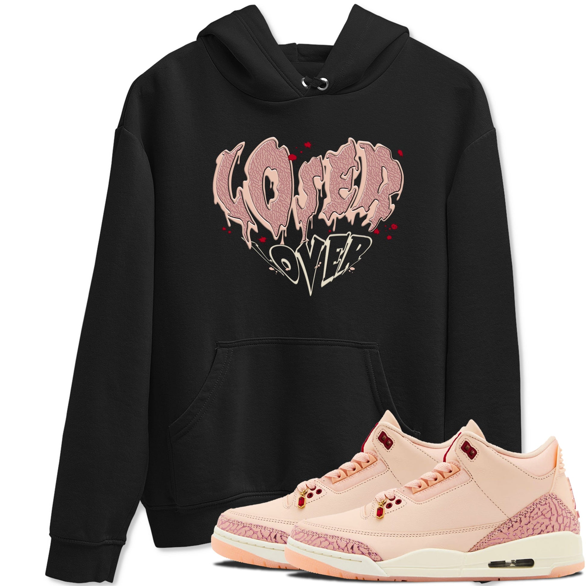 3s Valentines Day shirts to match jordans Melting Loser Lover best t shirts to wear with jordans Air Jordan 3 Valentines Day match shoes to clothes SNRT Sneaker Tees unisex cotton Black 1 shirts