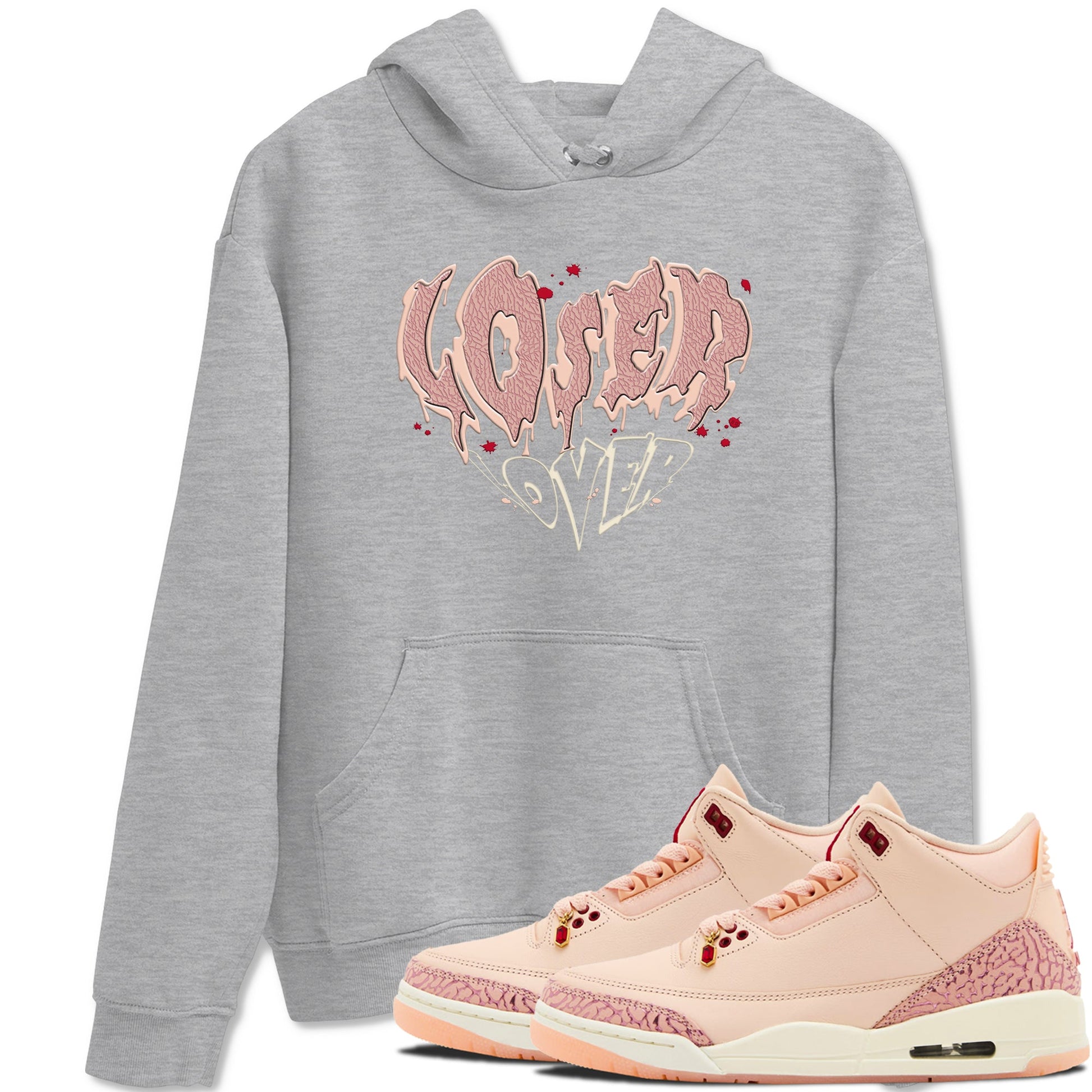 3s Valentines Day shirts to match jordans Melting Loser Lover best t shirts to wear with jordans Air Jordan 3 Valentines Day match shoes to clothes SNRT Sneaker Tees unisex cotton Heather Grey 1 shirts