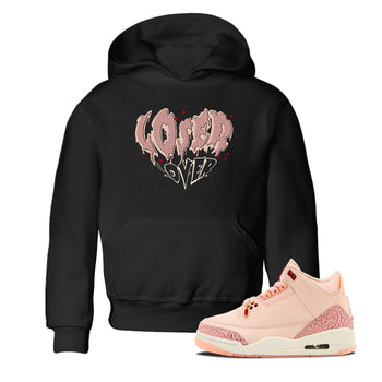 3s Valentines Day shirts to match jordans Melting Loser Lover best t shirts to wear with jordans Air Jordan 3 Valentines Day match shoes to clothes SNRT Sneaker Tees Youth Baby Black 1 tee