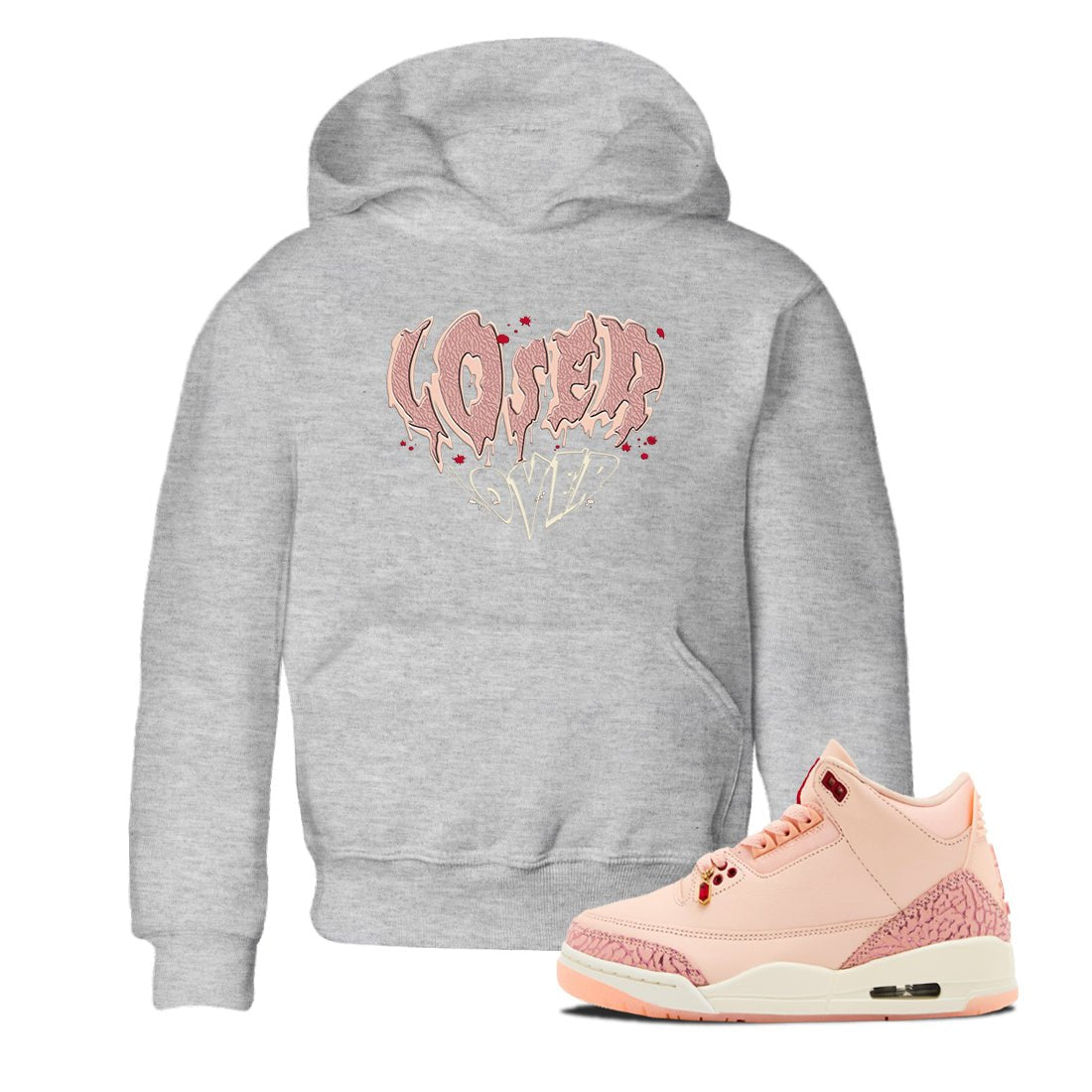 3s Valentines Day shirts to match jordans Melting Loser Lover best t shirts to wear with jordans Air Jordan 3 Valentines Day match shoes to clothes SNRT Sneaker Tees Youth Baby Heather Grey 1 tee