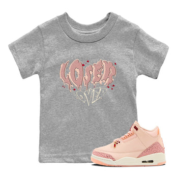 3s Valentines Day shirts to match jordans Melting Loser Lover best t shirts to wear with jordans Air Jordan 3 Valentines Day match shoes to clothes SNRT Sneaker Tees Youth Baby Heather Grey 1 tee