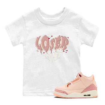 3s Valentines Day shirts to match jordans Melting Loser Lover best t shirts to wear with jordans Air Jordan 3 Valentines Day match shoes to clothes SNRT Sneaker Tees Youth Baby White 1 tee