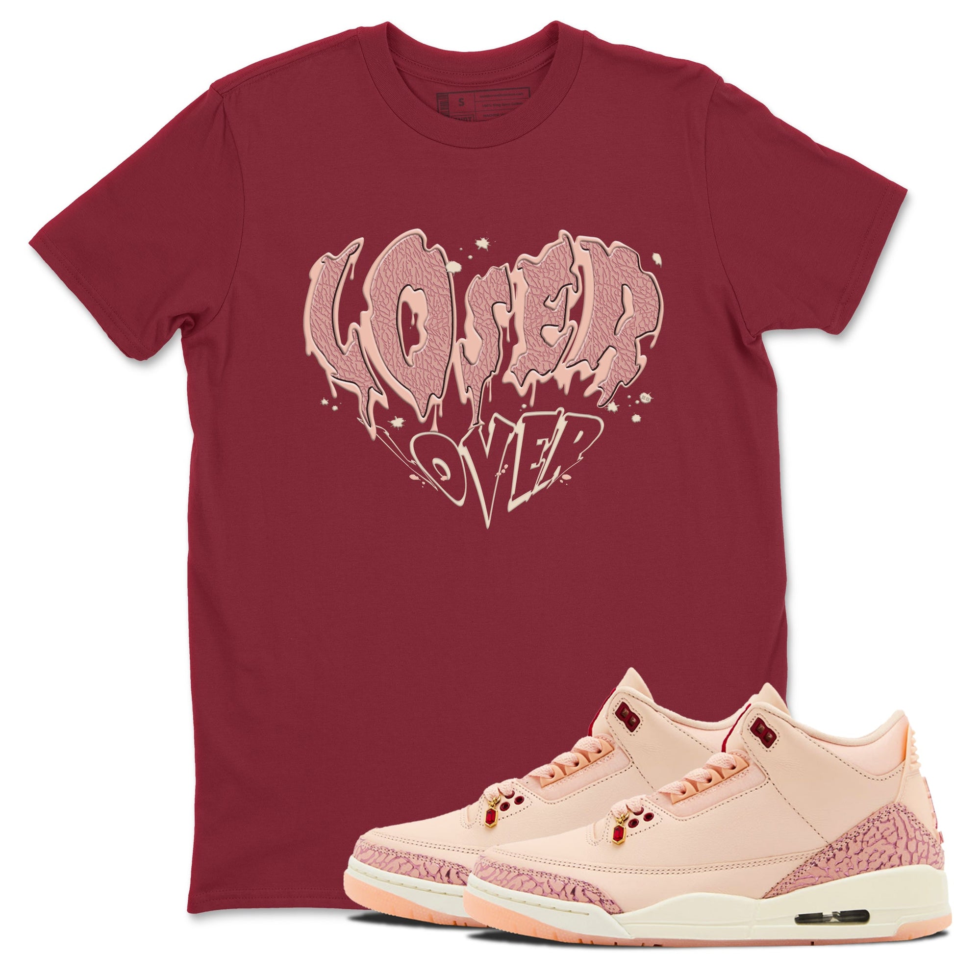 3s Valentines Day shirts to match jordans Melting Loser Lover best t shirts to wear with jordans Air Jordan 3 Valentines Day match shoes to clothes SNRT Sneaker Tees unisex cotton Cardinal 1 shirts