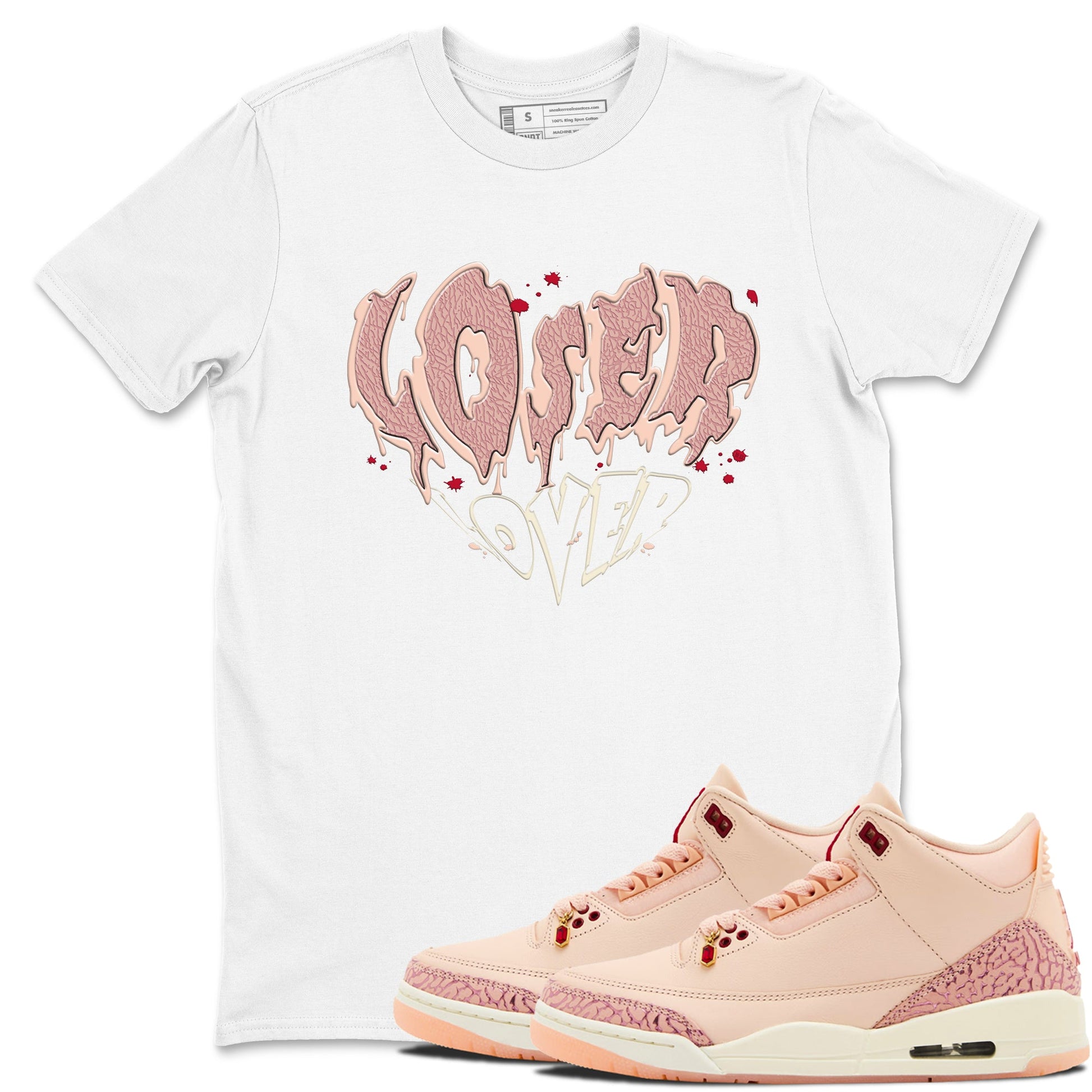 3s Valentines Day shirts to match jordans Melting Loser Lover best t shirts to wear with jordans Air Jordan 3 Valentines Day match shoes to clothes SNRT Sneaker Tees unisex cotton White 1 shirts