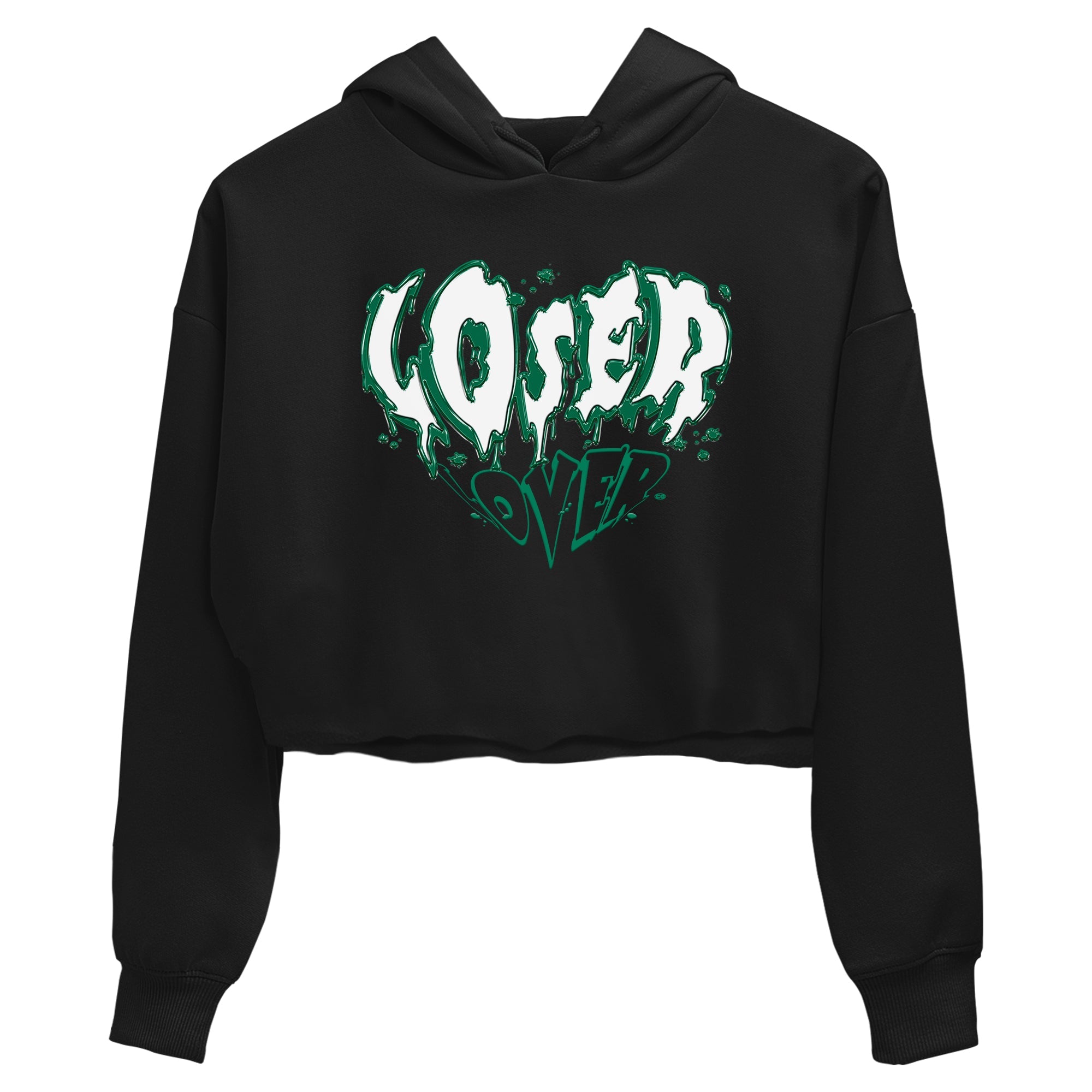 4s Oxidized Green shirts to match jordans Melting Loser Lover sneaker match tees Air Jordan 4 Oxidized Green SNRT Sneaker Tees streetwear brand Black 2 crop tee