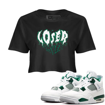 4s Oxidized Green shirts to match jordans Melting Loser Lover sneaker match tees Air Jordan 4 Oxidized Green SNRT Sneaker Tees streetwear brand Black 1 crop tee