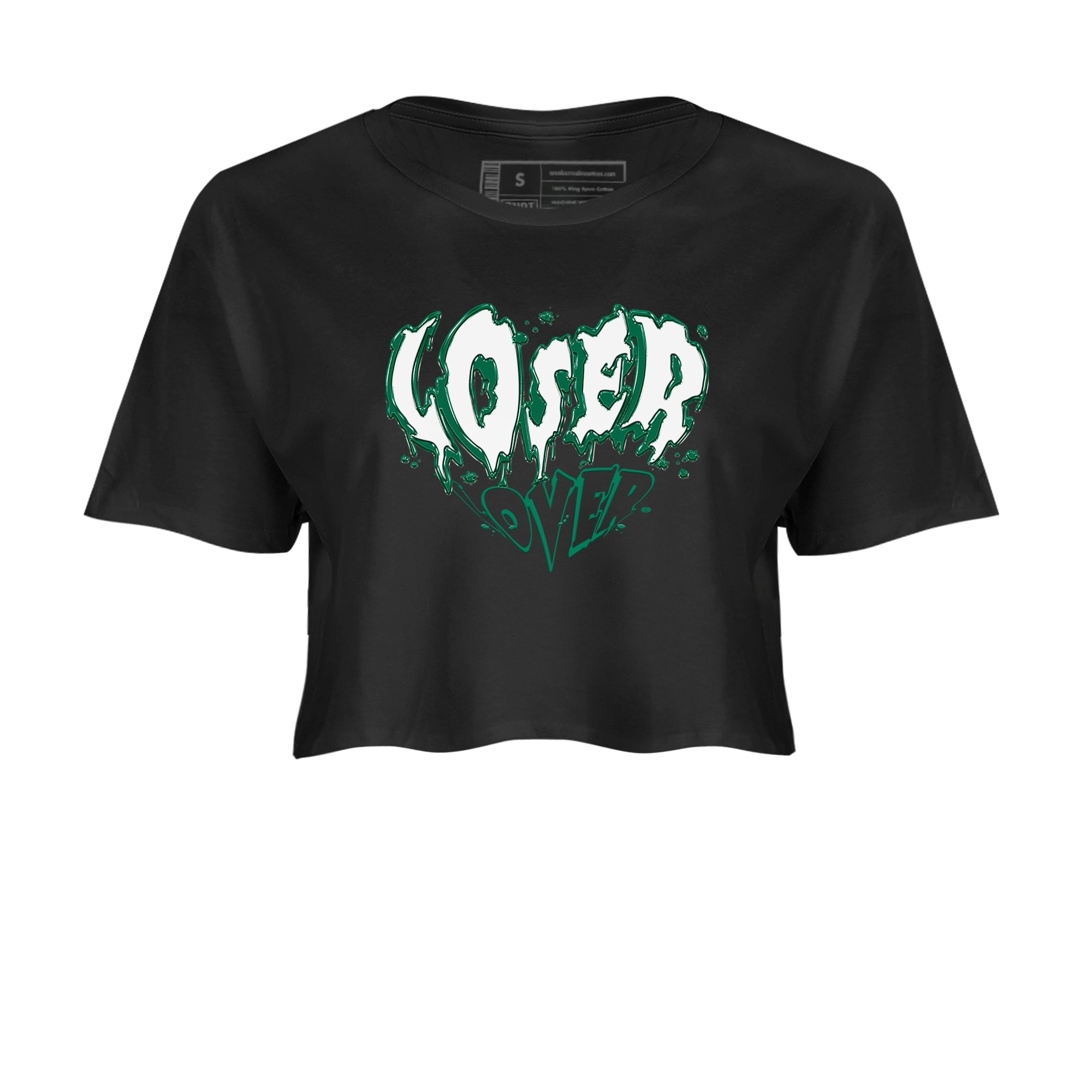 4s Oxidized Green shirts to match jordans Melting Loser Lover sneaker match tees Air Jordan 4 Oxidized Green SNRT Sneaker Tees streetwear brand Black 2 crop tee