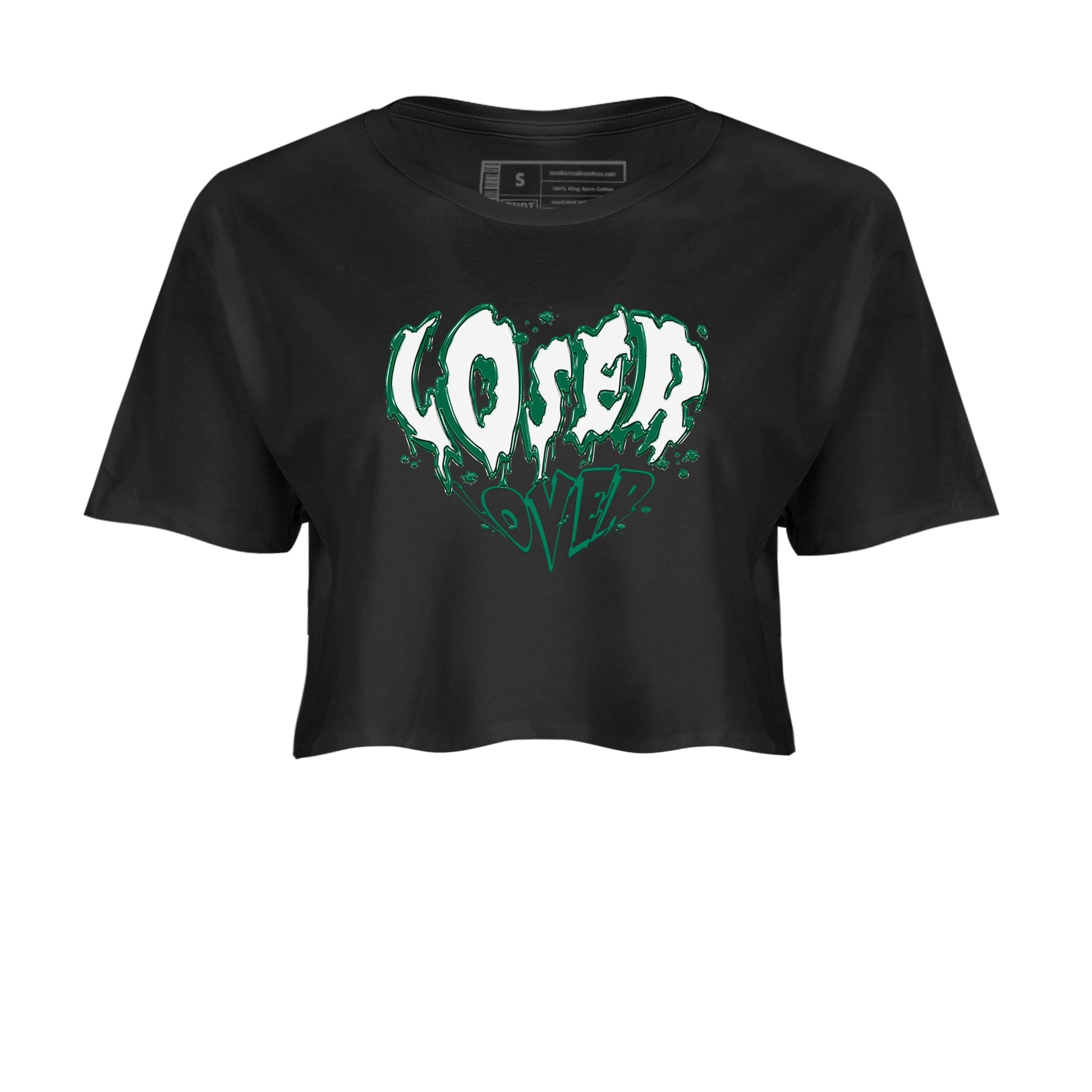 4s Oxidized Green shirts to match jordans Melting Loser Lover sneaker match tees Air Jordan 4 Oxidized Green SNRT Sneaker Tees streetwear brand Black 2 crop tee