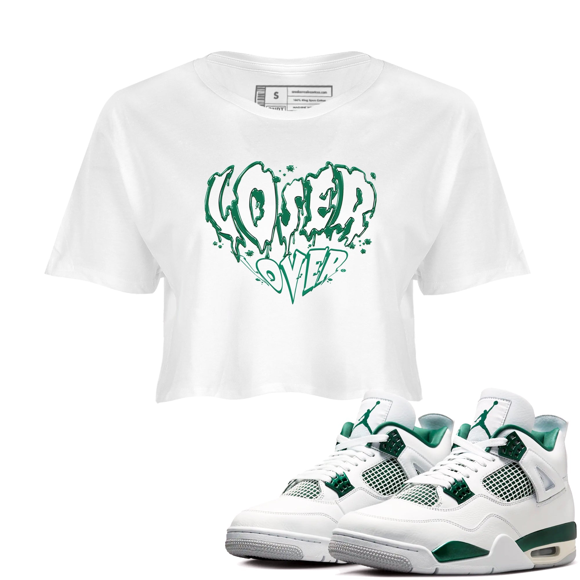4s Oxidized Green shirts to match jordans Melting Loser Lover sneaker match tees Air Jordan 4 Oxidized Green SNRT Sneaker Tees streetwear brand White 1 crop tee