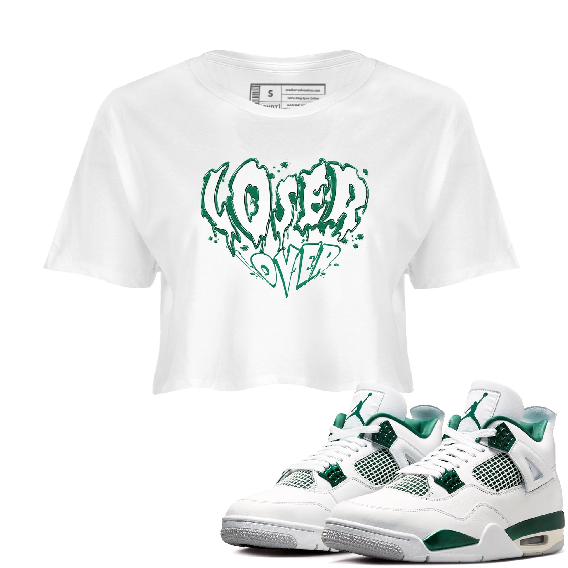4s Oxidized Green shirts to match jordans Melting Loser Lover sneaker match tees Air Jordan 4 Oxidized Green SNRT Sneaker Tees streetwear brand White 1 crop tee