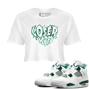 4s Oxidized Green shirts to match jordans Melting Loser Lover sneaker match tees Air Jordan 4 Oxidized Green SNRT Sneaker Tees streetwear brand White 1 crop tee