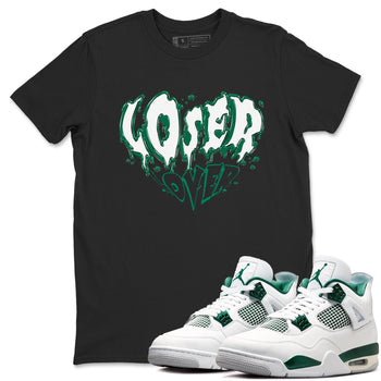 4s Oxidized Green shirts to match jordans Melting Loser Lover sneaker match tees Air Jordan 4 Oxidized Green SNRT Sneaker Tees streetwear brand Black 1 unisex cotton tee