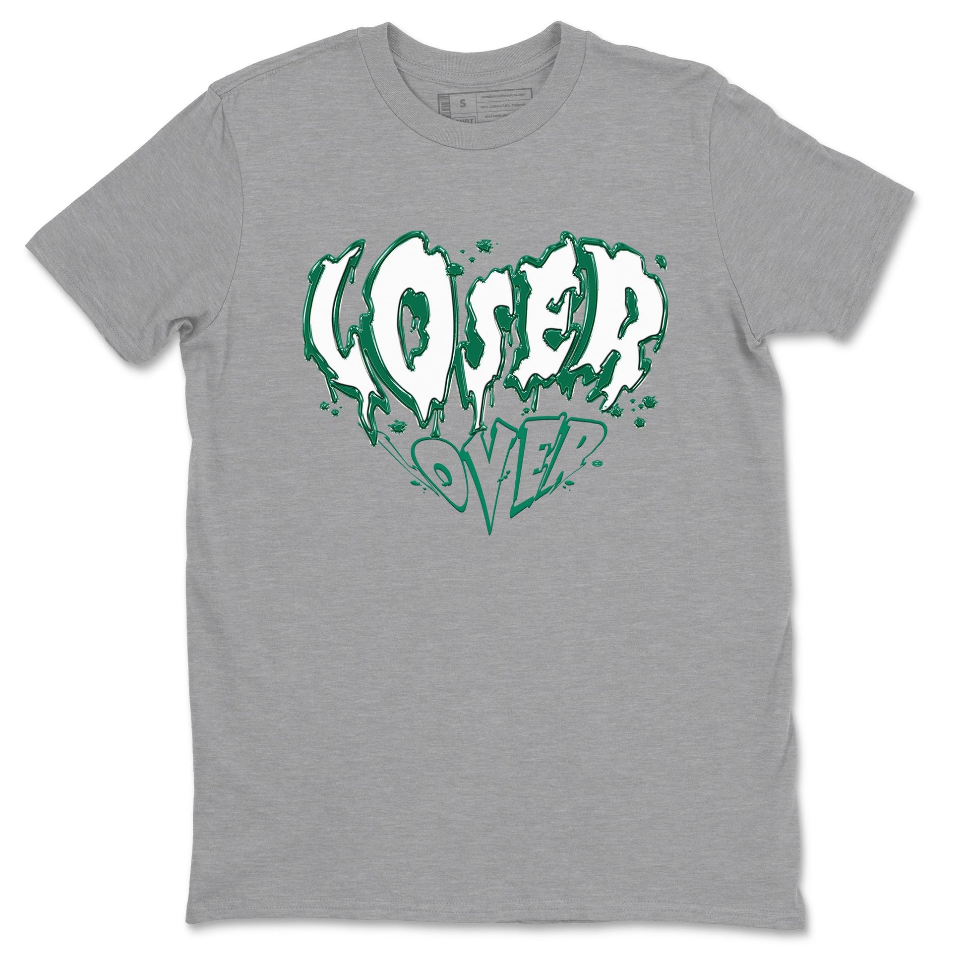 4s Oxidized Green shirts to match jordans Melting Loser Lover sneaker match tees Air Jordan 4 Oxidized Green SNRT Sneaker Tees streetwear brand Heather Grey 2 unisex cotton tee