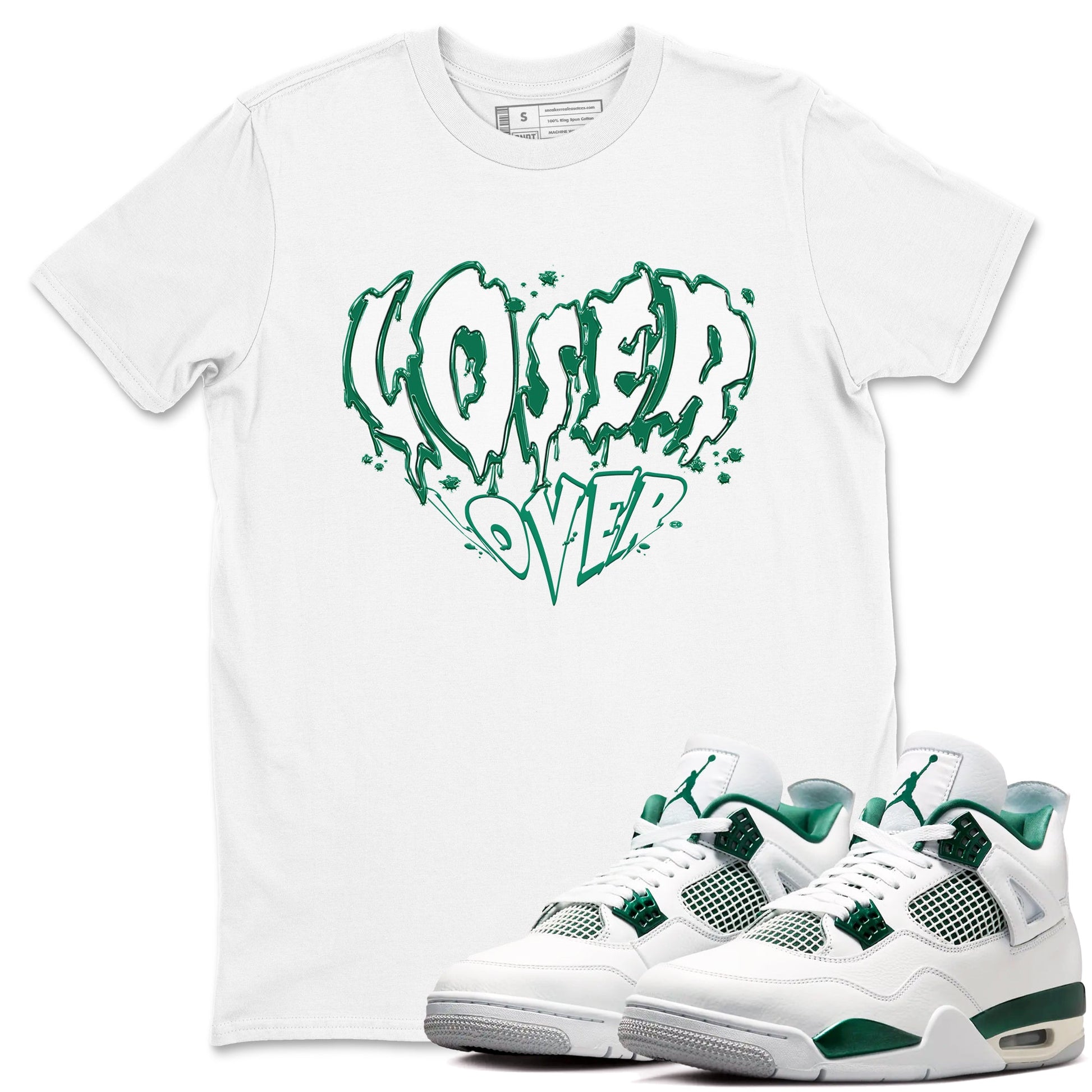 4s Oxidized Green shirts to match jordans Melting Loser Lover sneaker match tees Air Jordan 4 Oxidized Green SNRT Sneaker Tees streetwear brand White 1 unisex cotton tee