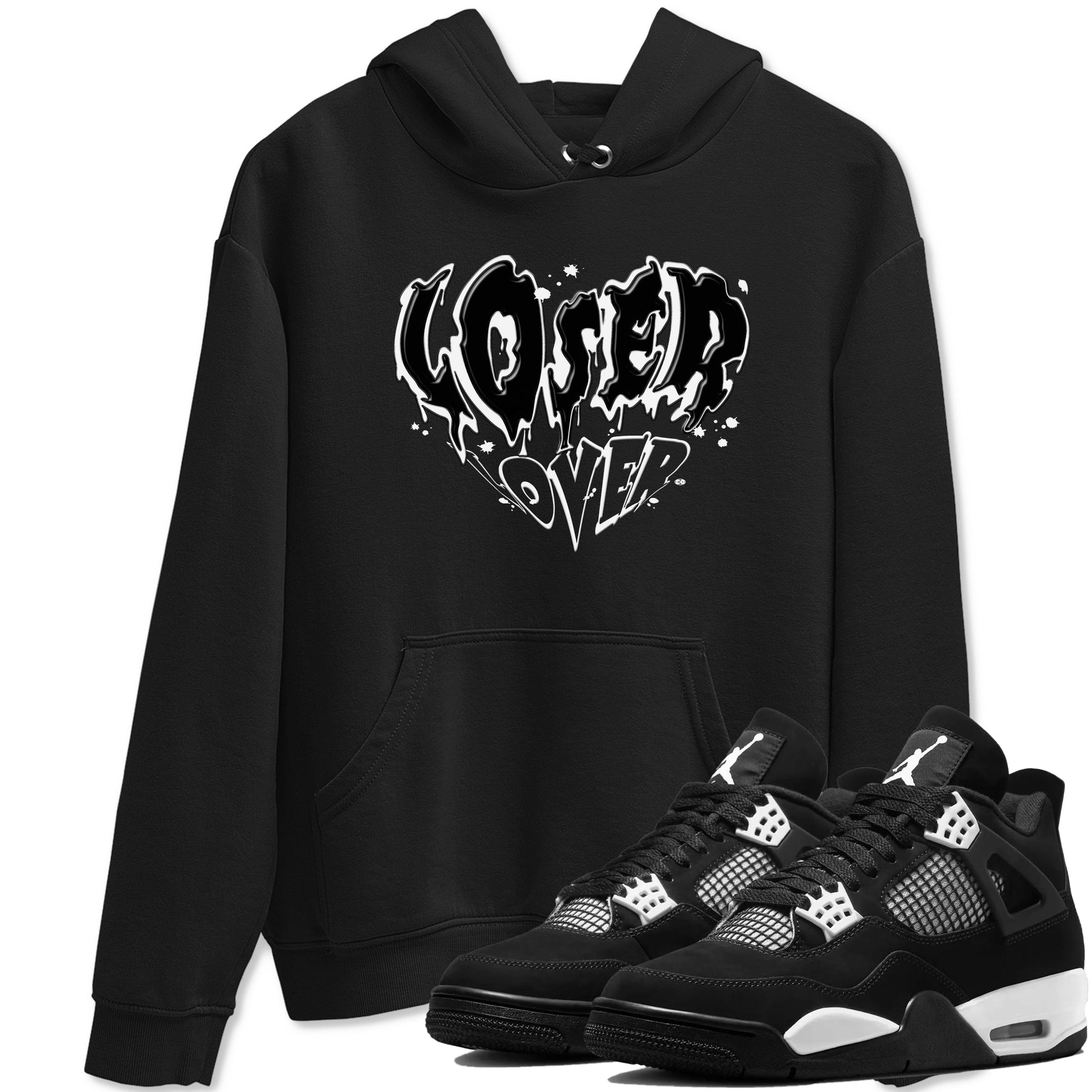 4s White Thunder shirts to match jordans Melting Loser Lover sneaker match tees Air Jordan 4 White Thunder SNRT Sneaker Release Tees unisex cotton Black 1 crew neck shirts
