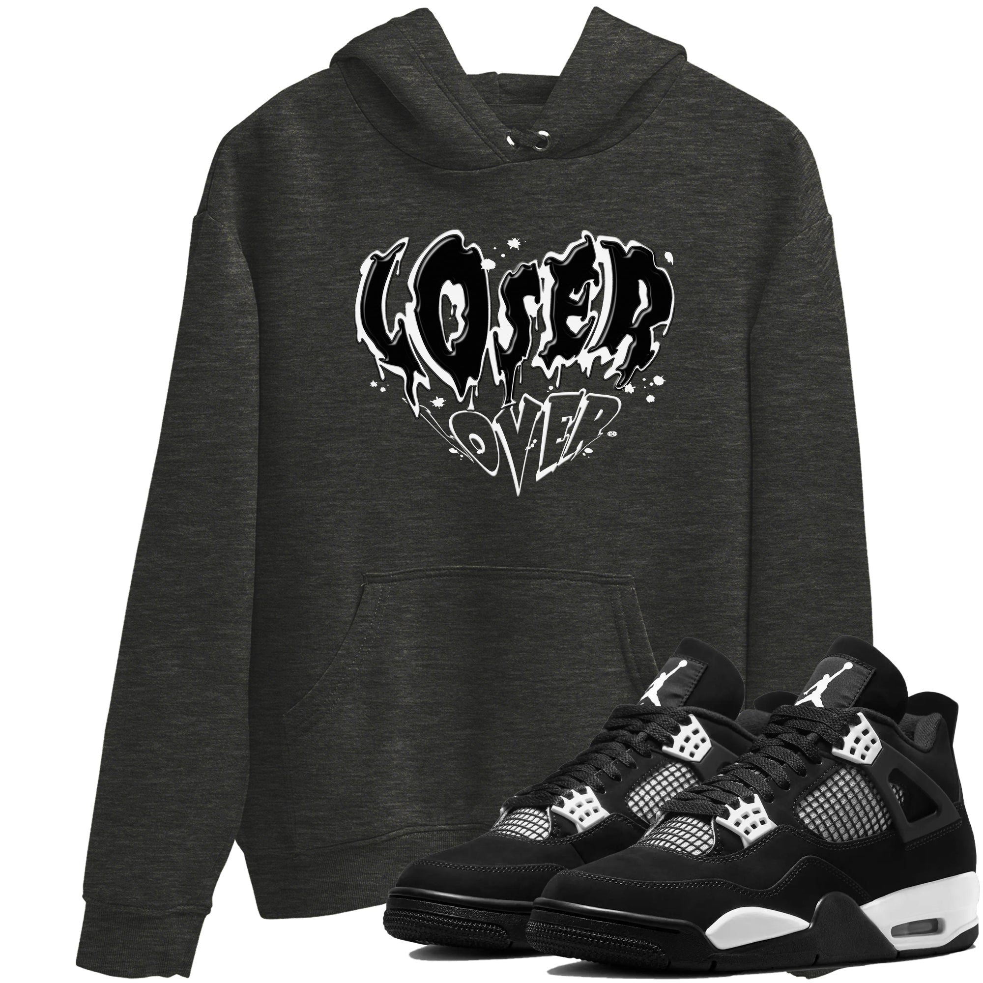4s White Thunder shirts to match jordans Melting Loser Lover sneaker match tees Air Jordan 4 White Thunder SNRT Sneaker Release Tees unisex cotton Charcoal Heather 1 crew neck shirts