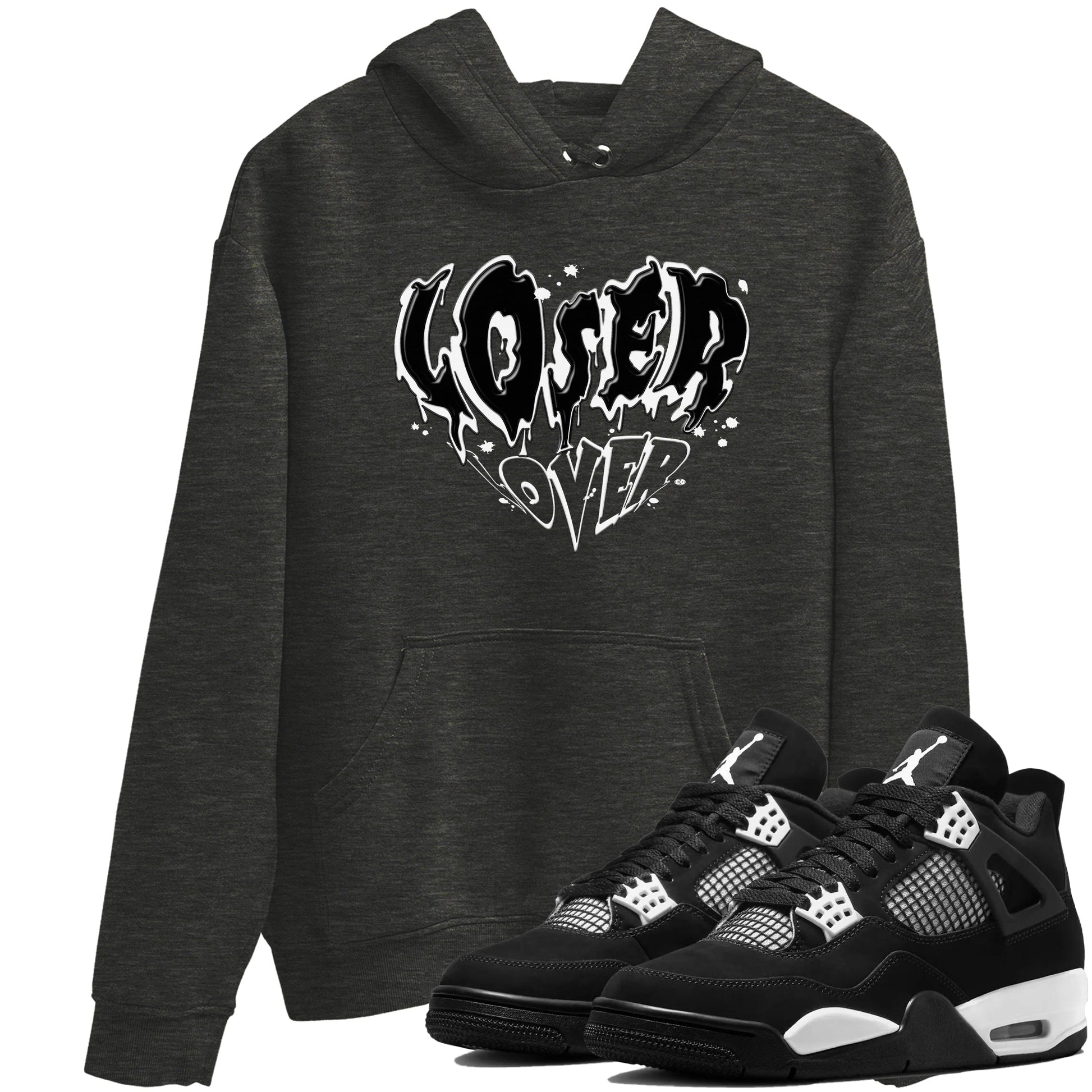 4s White Thunder shirts to match jordans Melting Loser Lover sneaker match tees Air Jordan 4 White Thunder SNRT Sneaker Release Tees unisex cotton Charcoal Heather 1 crew neck shirts