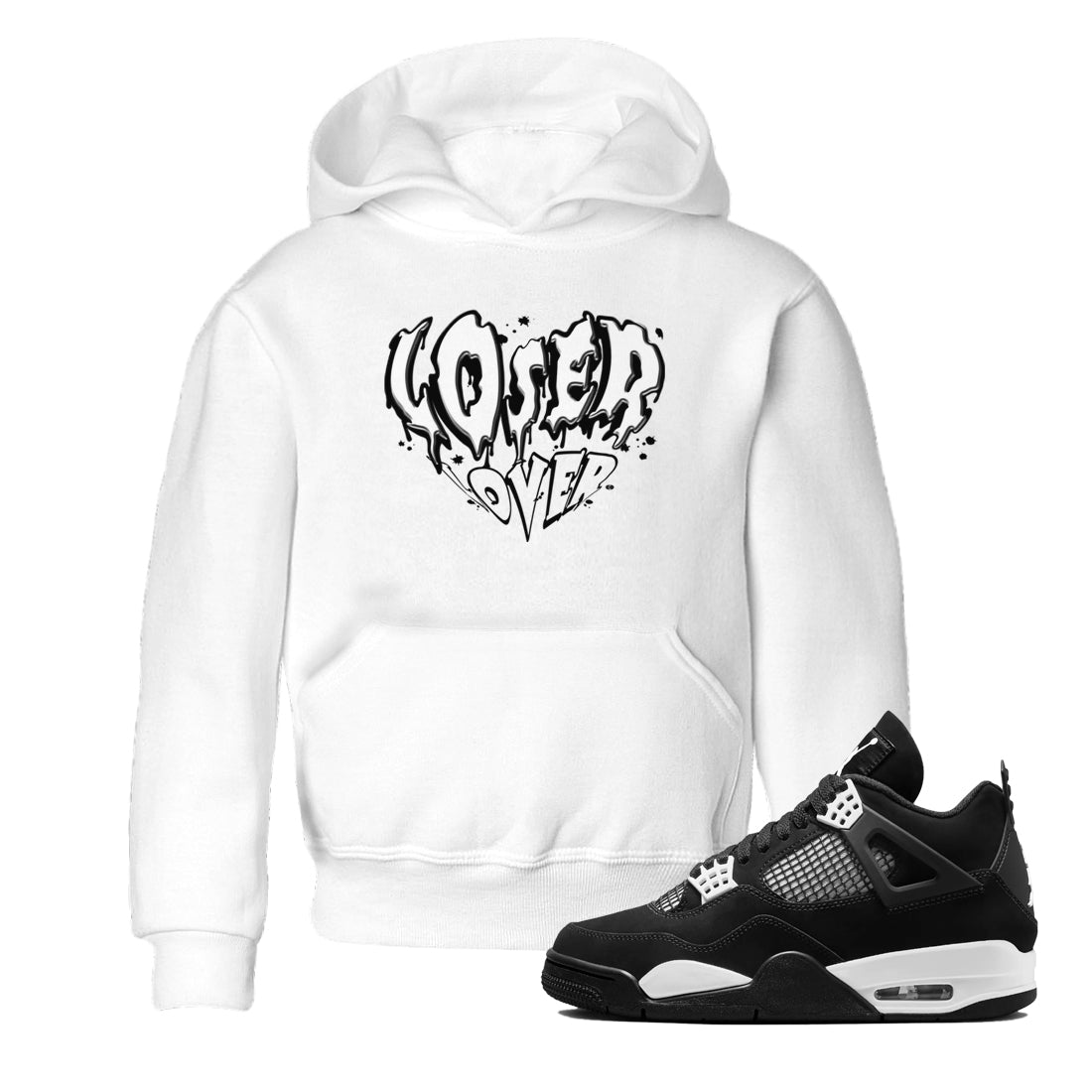 4s White Thunder shirts to match jordans Melting Loser Lover sneaker match tees Air Jordan 4 White Thunder SNRT Sneaker Release Tees Youth Baby White 1 crew neck shirts