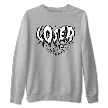 4s White Thunder shirts to match jordans Melting Loser Lover sneaker match tees Air Jordan 4 White Thunder SNRT Sneaker Release Tees unisex cotton Heather Grey 2 crew neck shirts