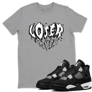 4s White Thunder shirts to match jordans Melting Loser Lover sneaker match tees Air Jordan 4 White Thunder SNRT Sneaker Release Tees unisex cotton Heather Grey 1 crew neck shirts