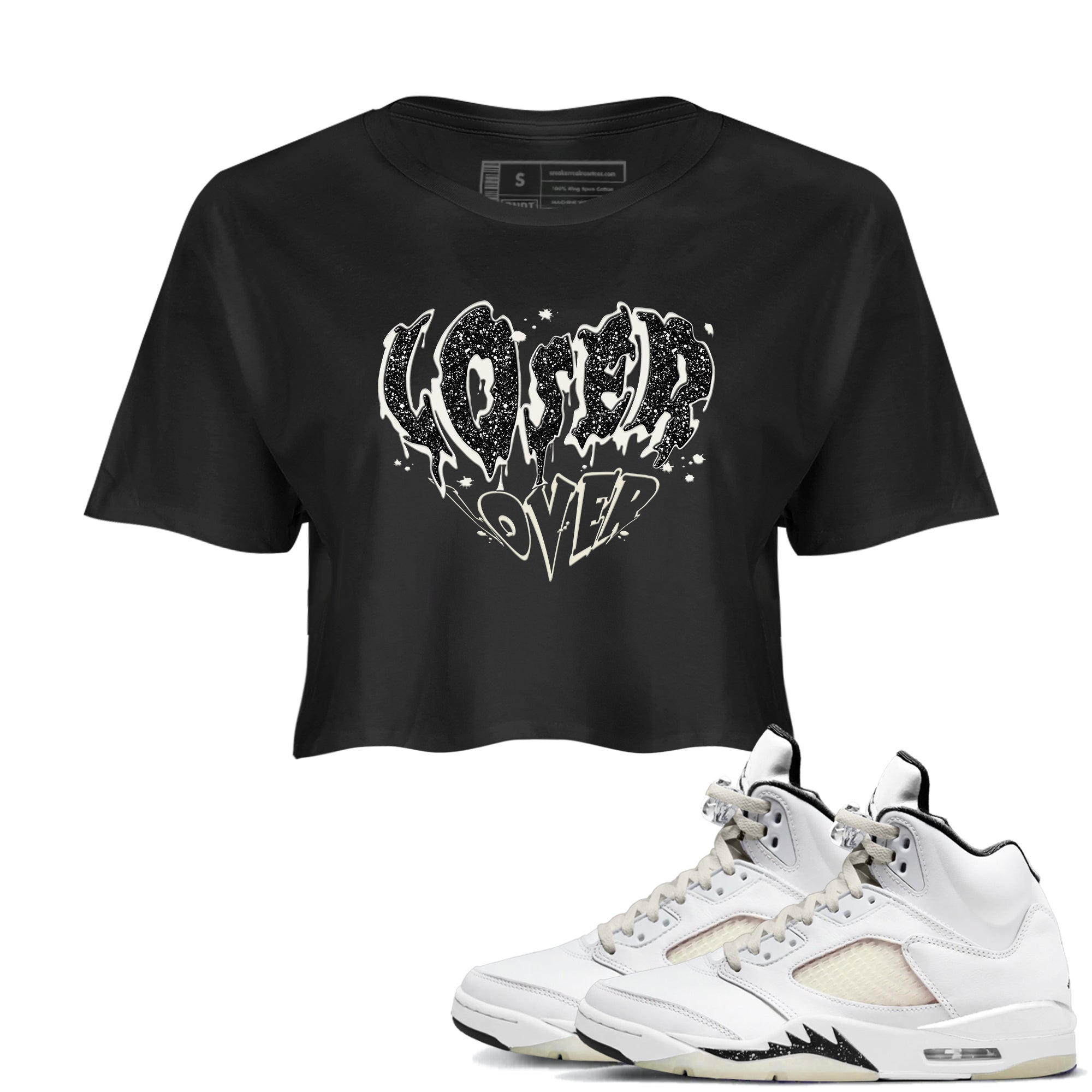 5s Sail shirt to match jordans Melting Loser Lover sneaker tees Air Jordan 5 Sail SNRT Sneaker Release Tees Black 1 crop length shirt