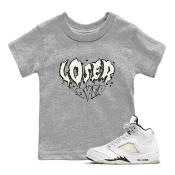 5s Sail shirt to match jordans Melting Loser Lover sneaker tees Air Jordan 5 Sail SNRT sneaker release tees baby toddler Heather Grey 1 cotton Shirt