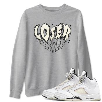 5s Sail shirt to match jordans Melting Loser Lover sneaker tees Air Jordan 5 Sail SNRT Sneaker Release Tees unisex cotton Heather Grey 1 crew neck shirt