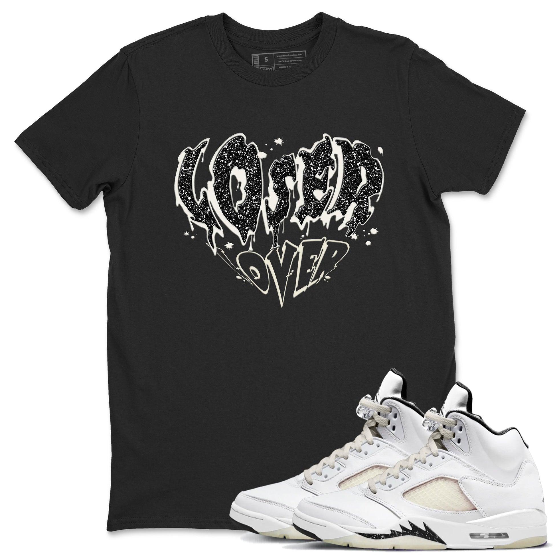 5s Sail shirt to match jordans Melting Loser Lover sneaker tees Air Jordan 5 Sail SNRT Sneaker Release Tees unisex cotton Black 1 crew neck shirt