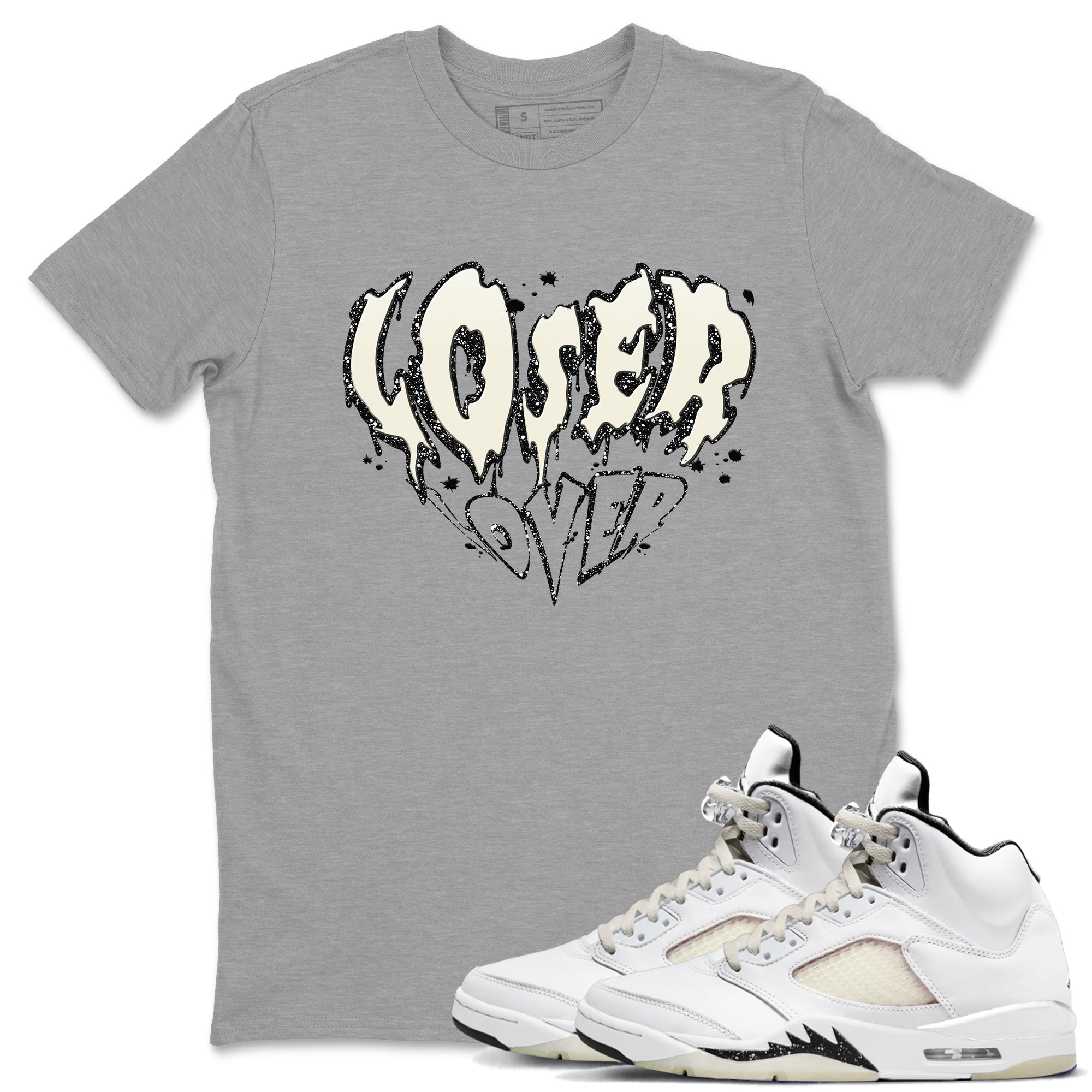 5s Sail shirt to match jordans Melting Loser Lover sneaker tees Air Jordan 5 Sail SNRT Sneaker Release Tees unisex cotton Heather Grey 1 crew neck shirt