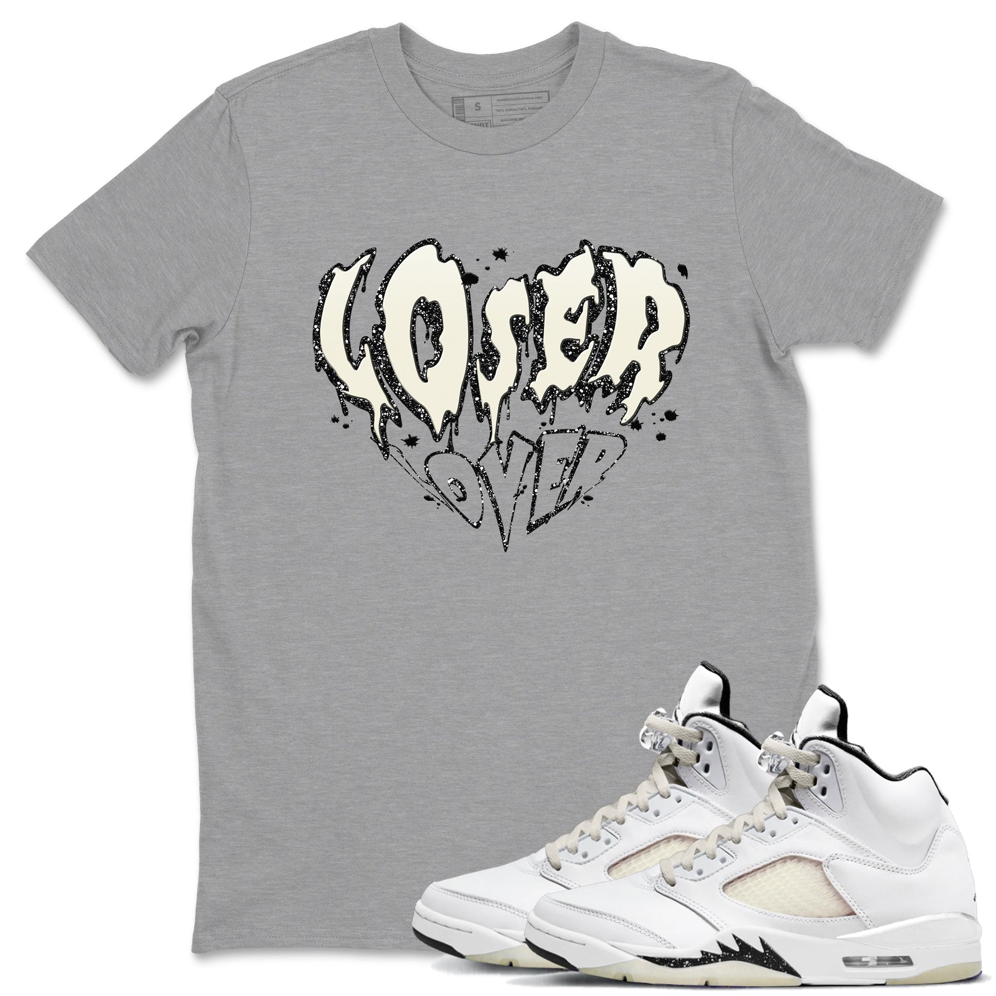 5s Sail shirt to match jordans Melting Loser Lover sneaker tees Air Jordan 5 Sail SNRT Sneaker Release Tees unisex cotton Heather Grey 1 crew neck shirt
