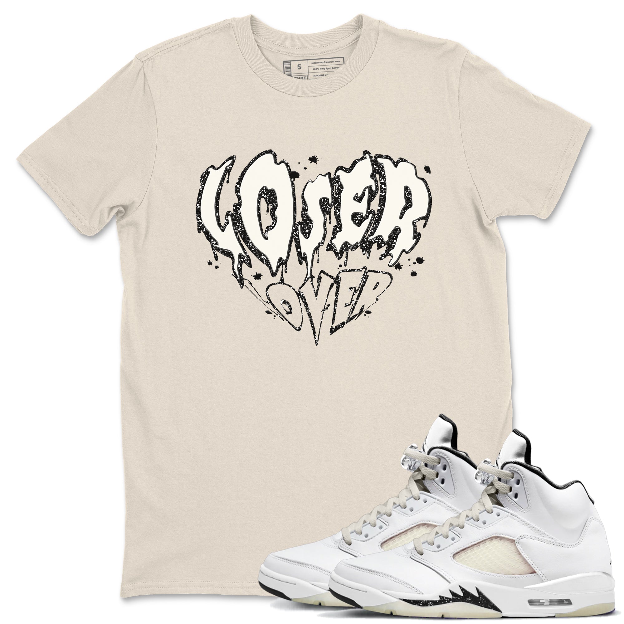 5s Sail shirt to match jordans Melting Loser Lover sneaker tees Air Jordan 5 Sail SNRT Sneaker Release Tees unisex cotton Natural 1 crew neck shirt