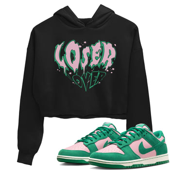 Dunk Low Medium Soft Pink Malachite shirt to match jordans Melting Loser Lover sneaker tees Dunk Medium Soft Pink Malachite SNRT Sneaker Release Tees Black 1 crop length shirt