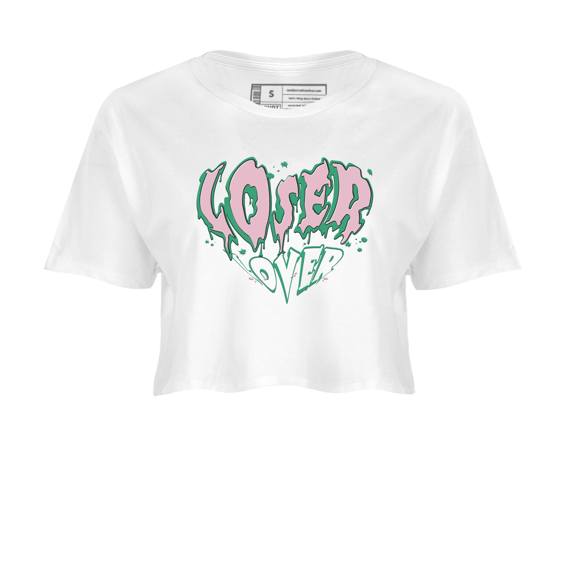 Dunk Low Medium Soft Pink Malachite shirt to match jordans Melting Loser Lover sneaker tees Dunk Medium Soft Pink Malachite SNRT Sneaker Release Tees White 2 crop length shirt