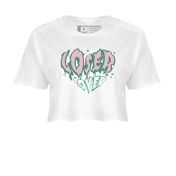 Dunk Low Medium Soft Pink Malachite shirt to match jordans Melting Loser Lover sneaker tees Dunk Medium Soft Pink Malachite SNRT Sneaker Release Tees White 2 crop length shirt