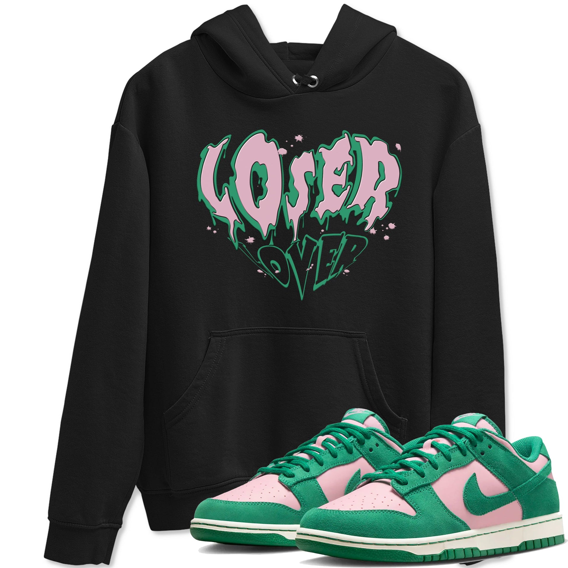 Dunk Low Medium Soft Pink Malachite shirt to match jordans Melting Loser Lover sneaker tees Dunk Retro SE Medium Soft Pink Malachite SNRT Sneaker Release Tees unisex cotton Black 1 crew neck shirt